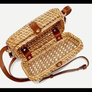 NWT J. Crew Wicker Crossbody Bag